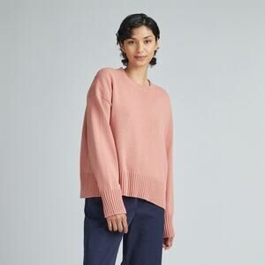 Everlane The Boxy Sweater in Everyday Cotton Pink Base - Size M